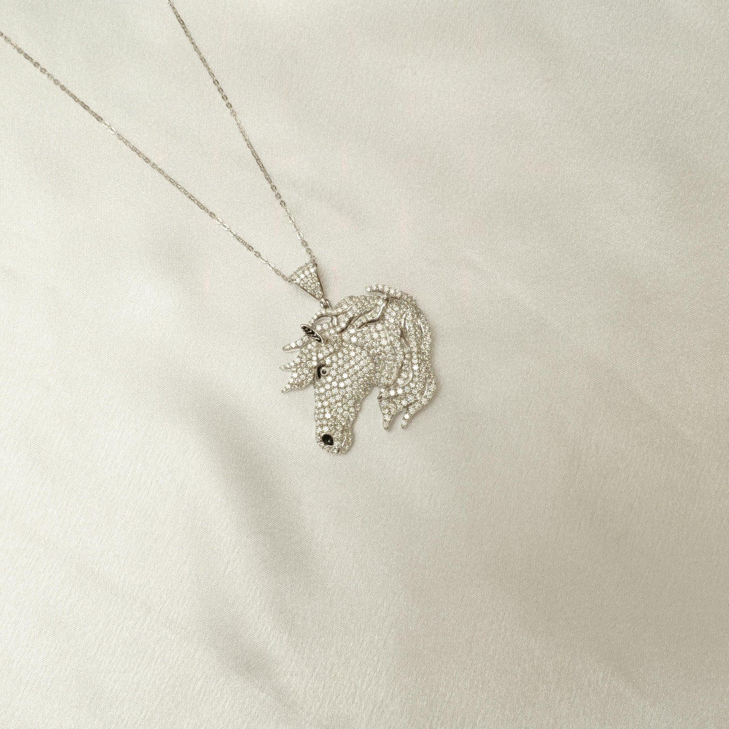 Horse Diamond Pendant Necklace