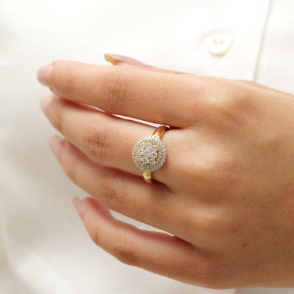 Floral Clustered Natural Diamond Bridal Ring