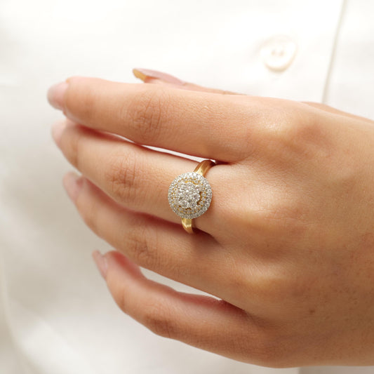 Floral Clustered Natural Diamond Bridal Ring