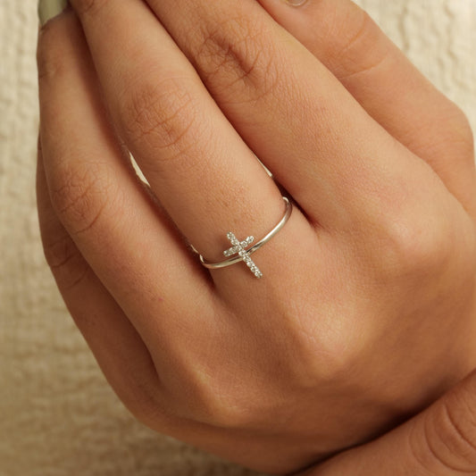 Cross Diamond Ring