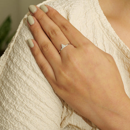 Triangle Natural Diamond Geometric Everyday Ring