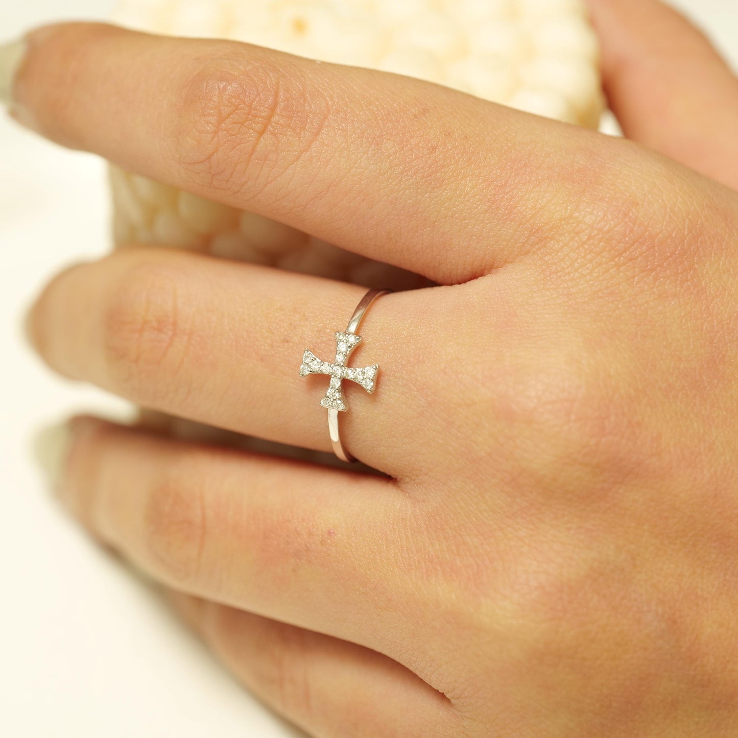 Cross Diamond Ring