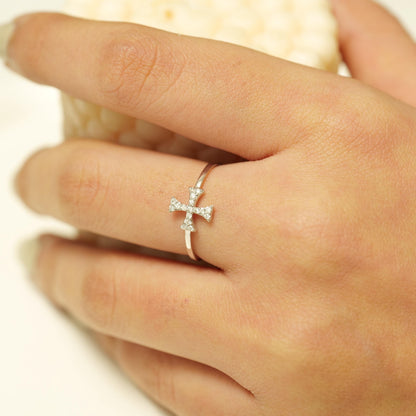 Cross Diamond Ring