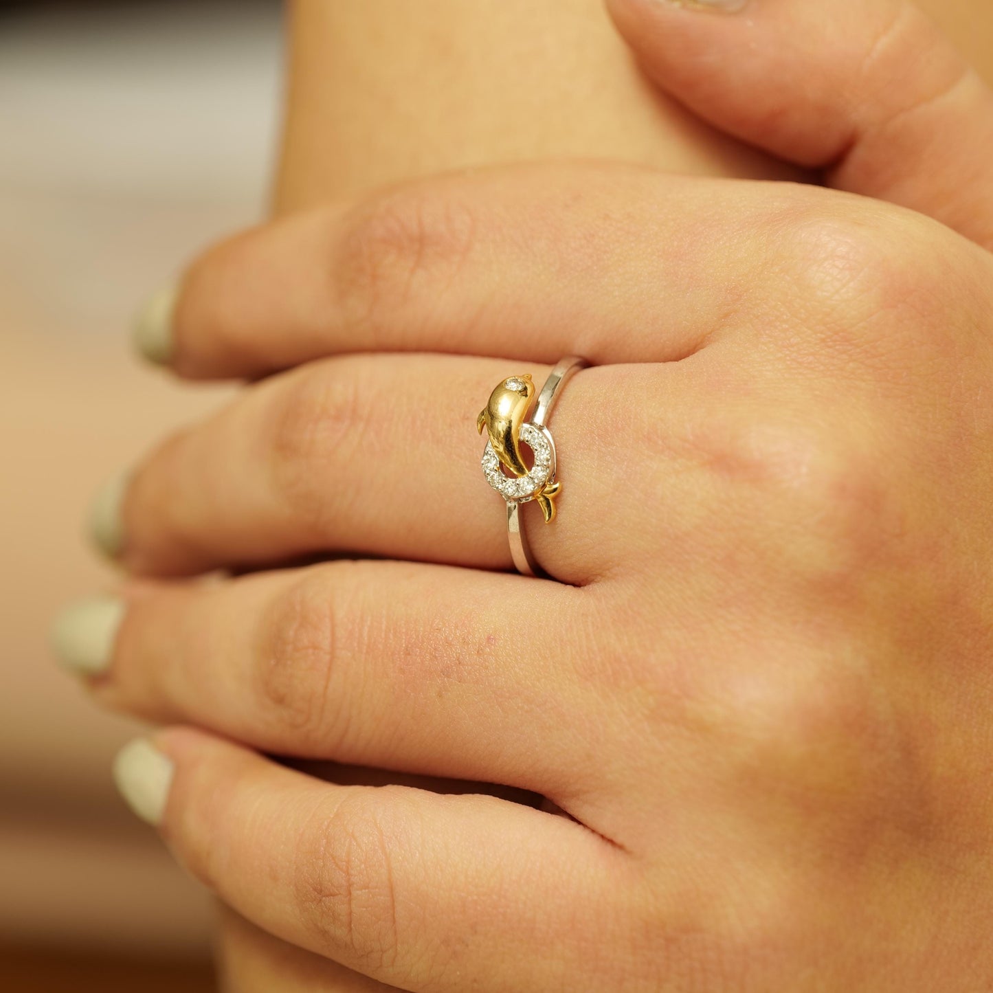 Dolphin Diamond Ring