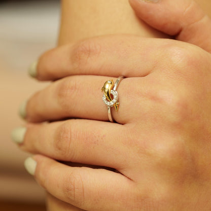 Dolphin Diamond Ring
