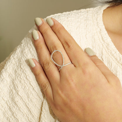 Pear Halo Natural Diamond Ring