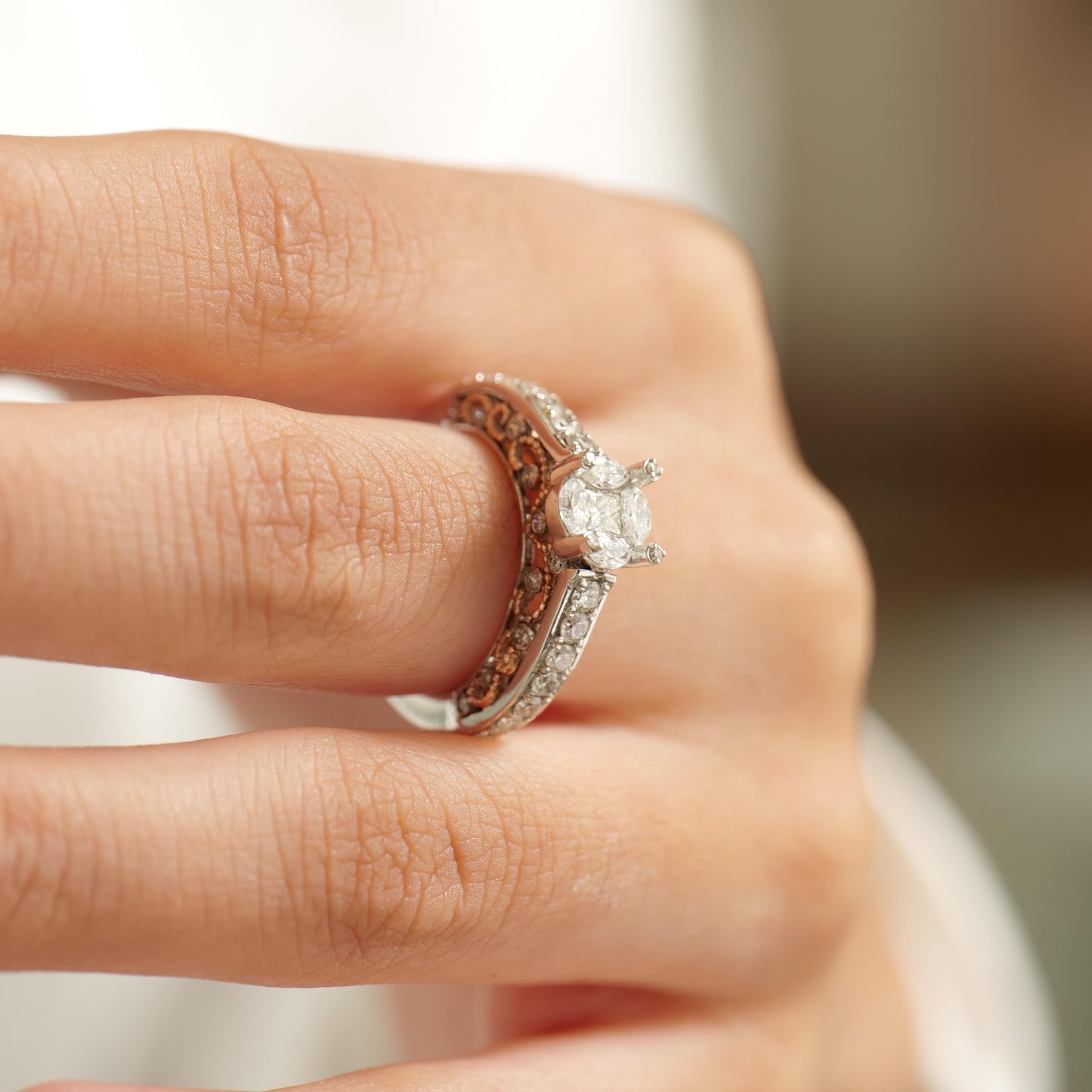 Illusion Set  Fancy Natural Diamond Ring