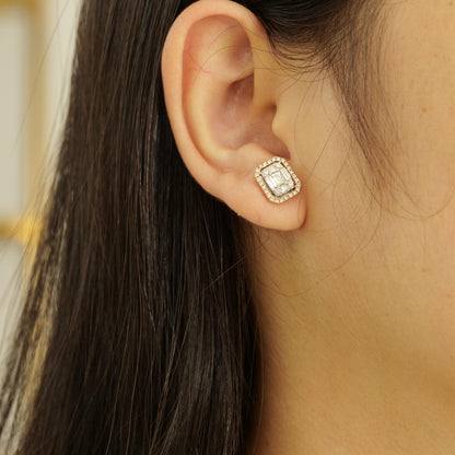 Diamond Halo Earrings