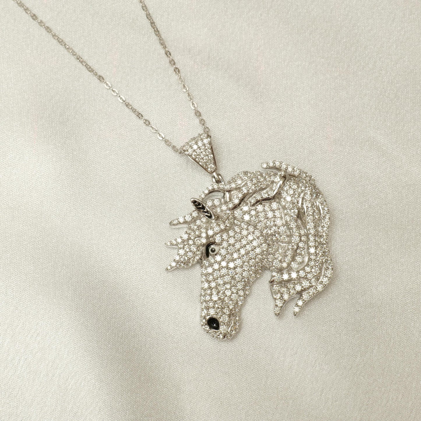 Horse Diamond Pendant Necklace