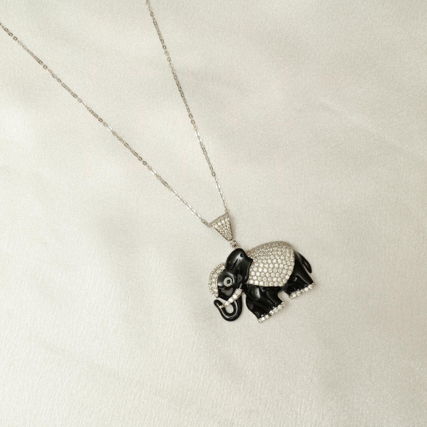 Elephant Diamond Pendant Necklace