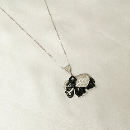 Elephant Diamond Pendant Necklace