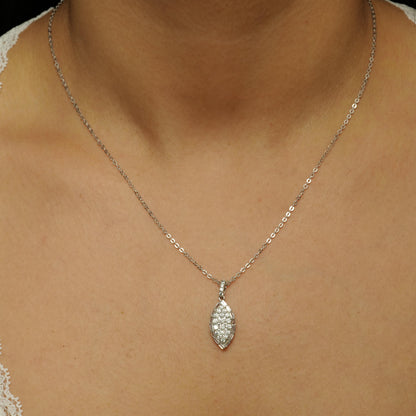 Eye Shape Diamond Pendant Necklace