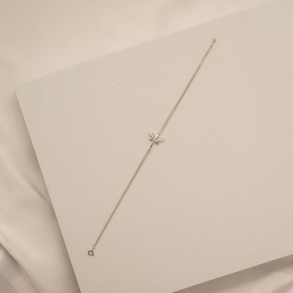 Dragonfly Natural Diamond Chain Bracelet