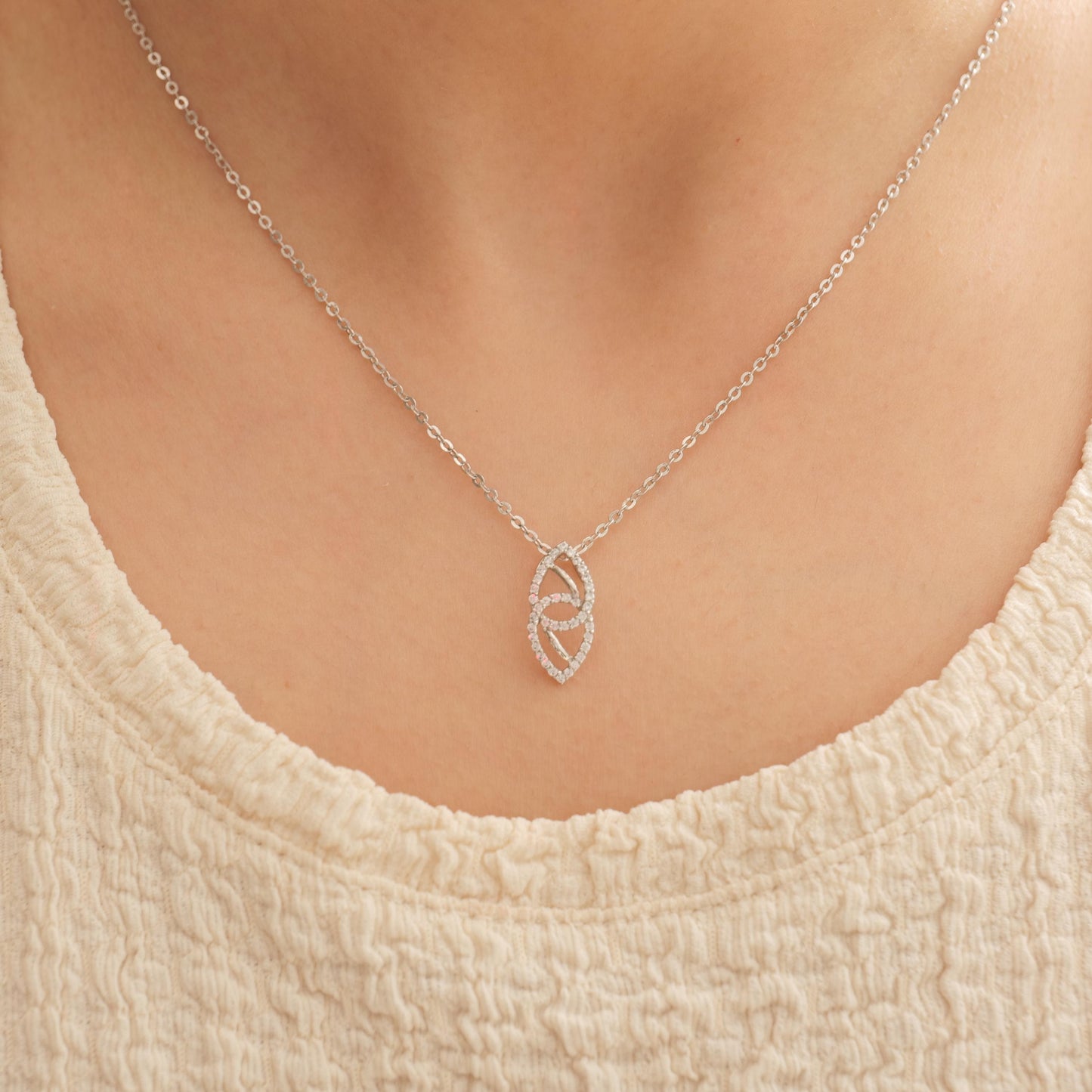 Double Teardrop Diamond Necklace
