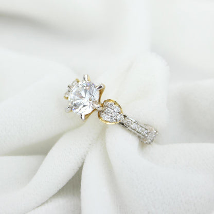 Solitaire Rose Design Diamond Ring