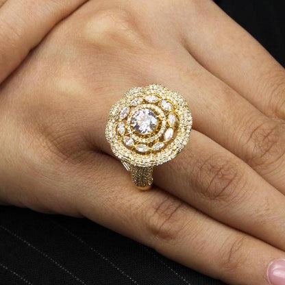Flower Engagement Diamond Ring