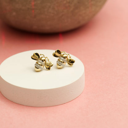 Kids Bumble Bee Diamond Stud Earrings