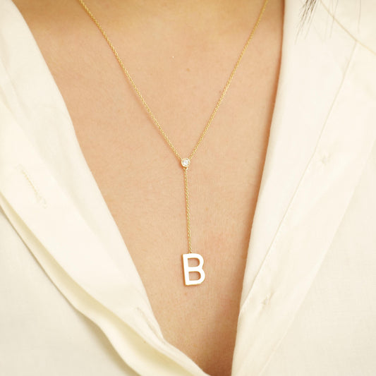 Personalized Initial Lariat Necklace