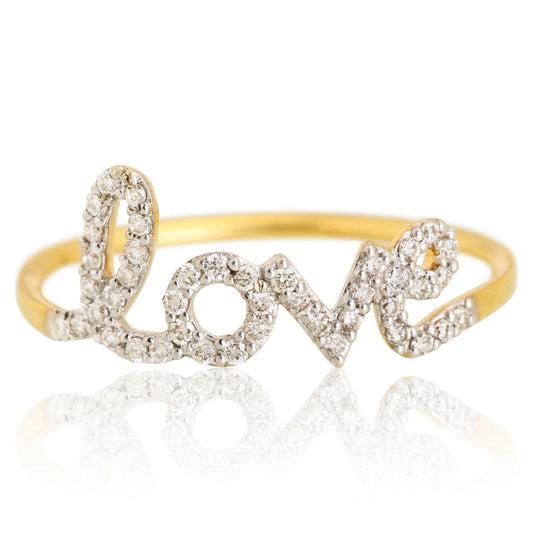 Love Diamond Handwritten Ring