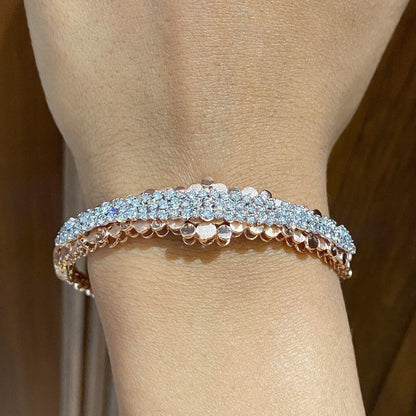 Cluster Natural Diamond Bangle Bracelet