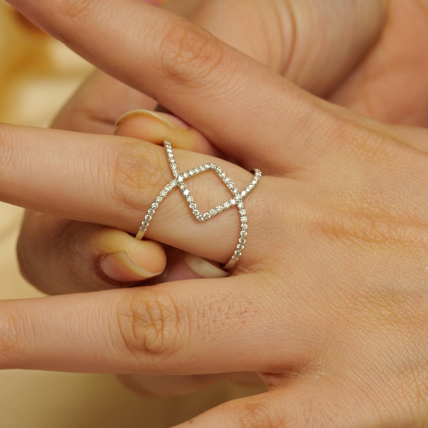 Criss Cross Diamond Ring