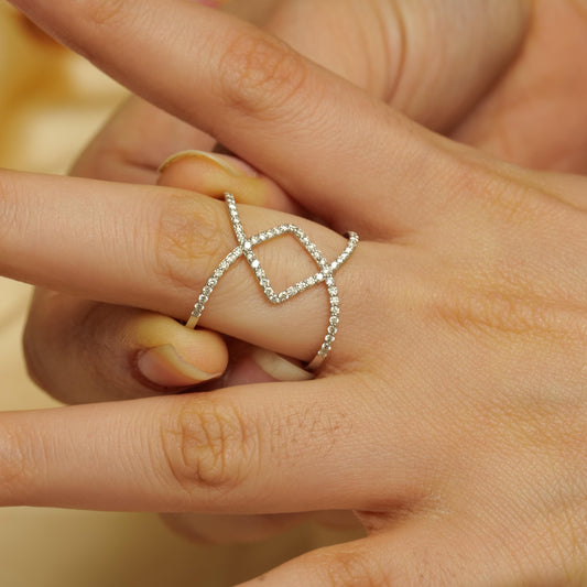 Criss Cross Diamond Ring
