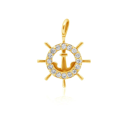 Anchor and Wheel Pendant Charm