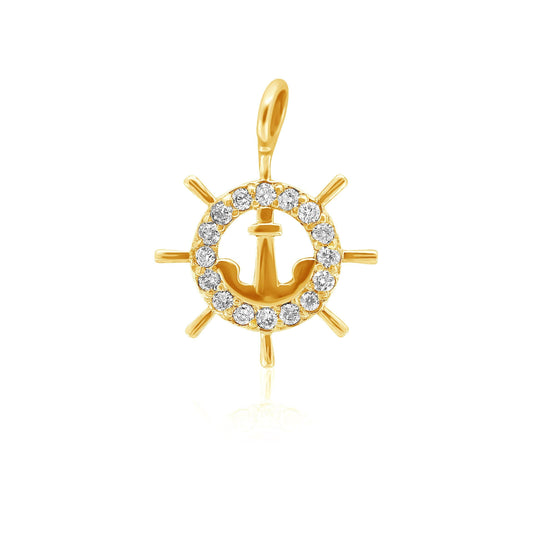 Anchor and Wheel Pendant Charm