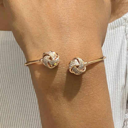 Love Knots Natural Diamond Open Cuff Bracelet