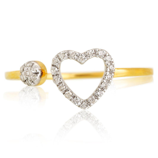Open Heart Diamond Ring