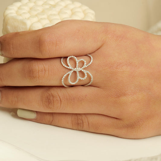 Butterfly Loop Natural Diamond Ring