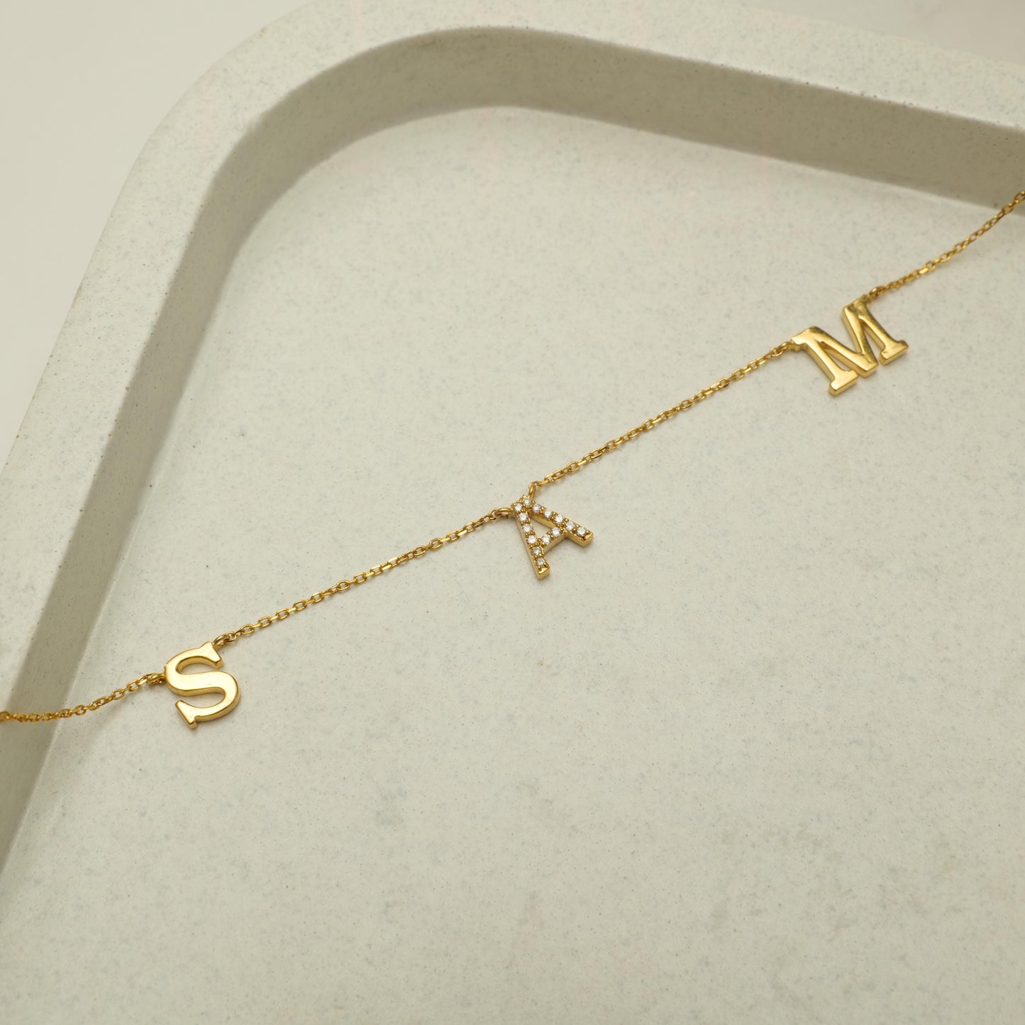 Personalized Initials Diamond Necklace