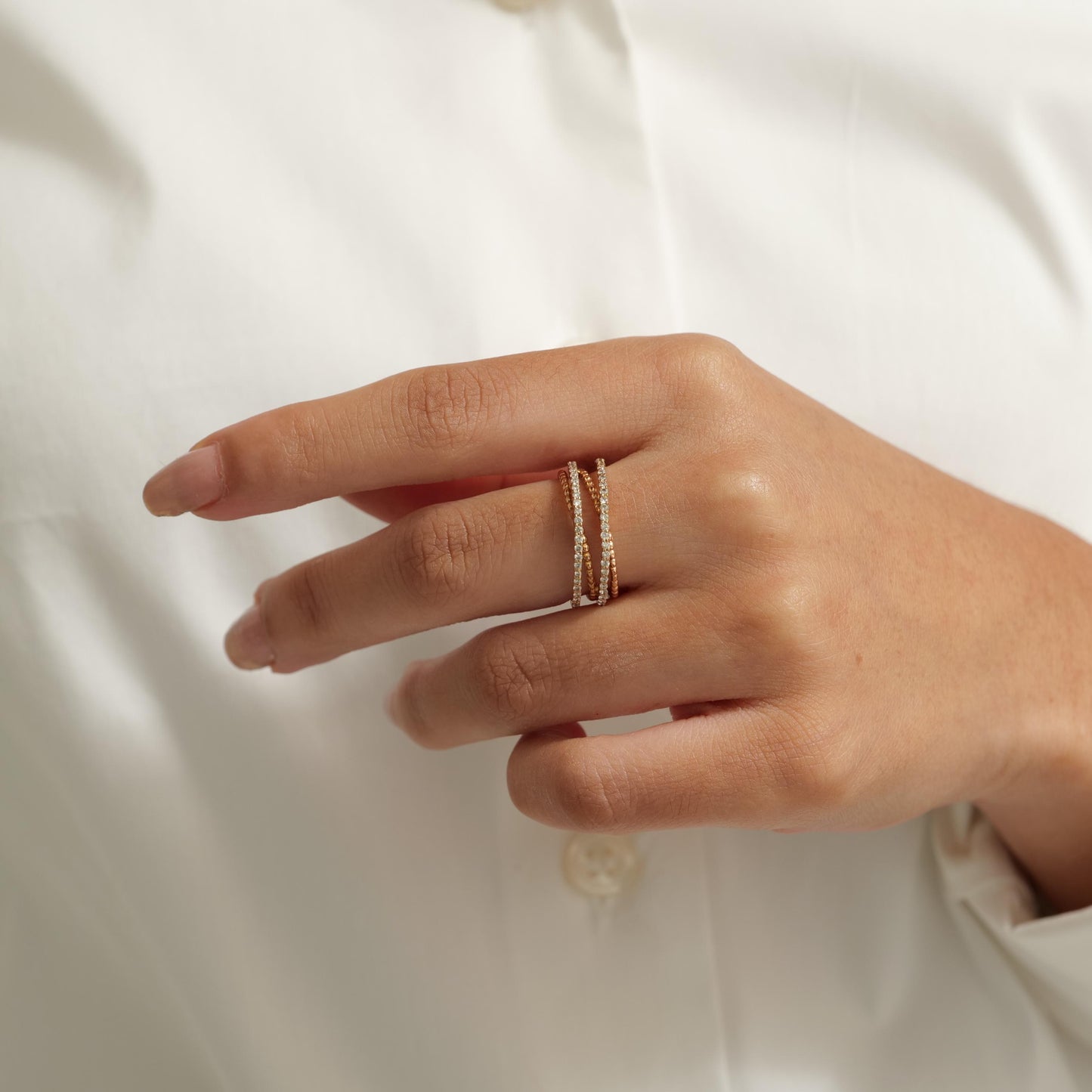 Twist Diamond Band Ring