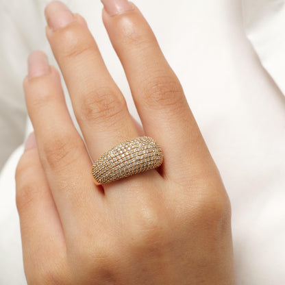 Pave Dome Diamond Ring