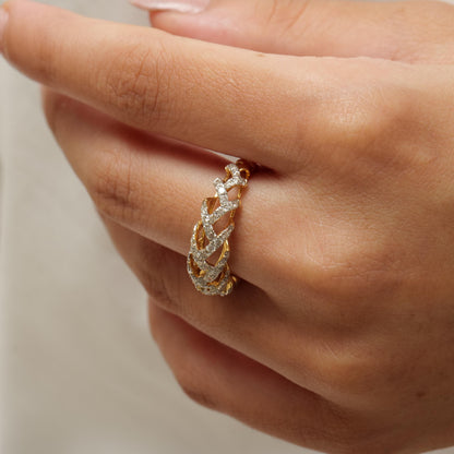 Weave Design Diamond Ring