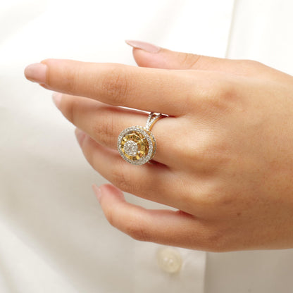 Halo Cluster Diamond Ring
