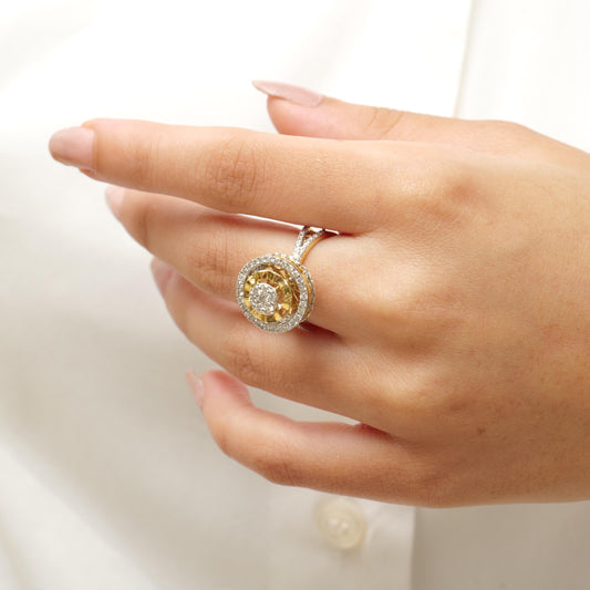 Halo Cluster Diamond Ring