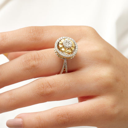 Halo Cluster Diamond Ring