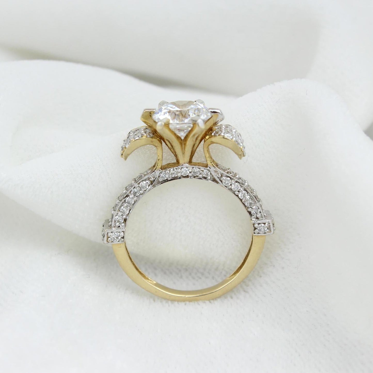 Solitaire Rose Design Diamond Ring