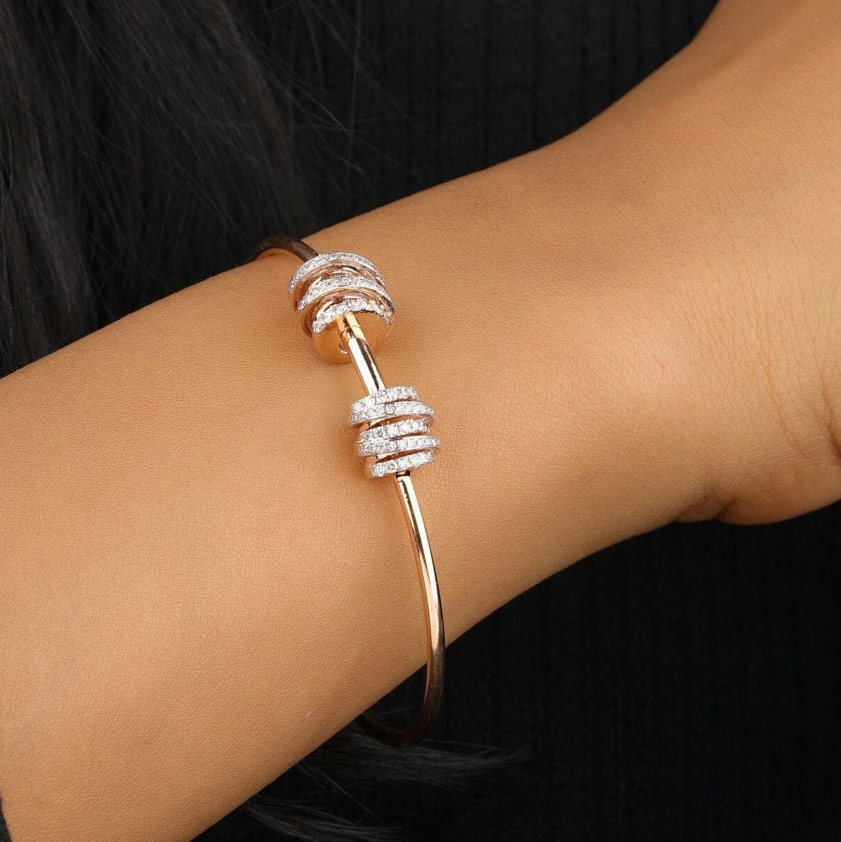 Spiral Cluster Natural Diamond Bracelet
