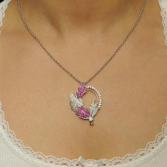 Leaf Diamond Pendant Necklace