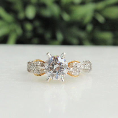 Solitaire Rose Design Diamond Ring