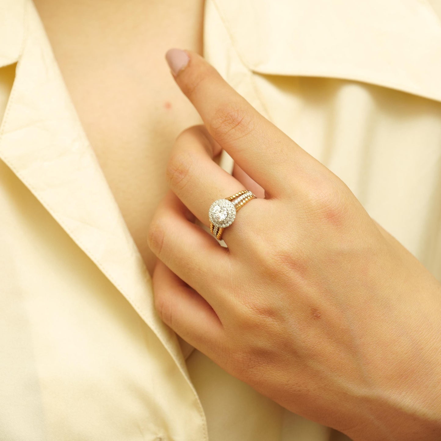 Halo Solitaire Ring