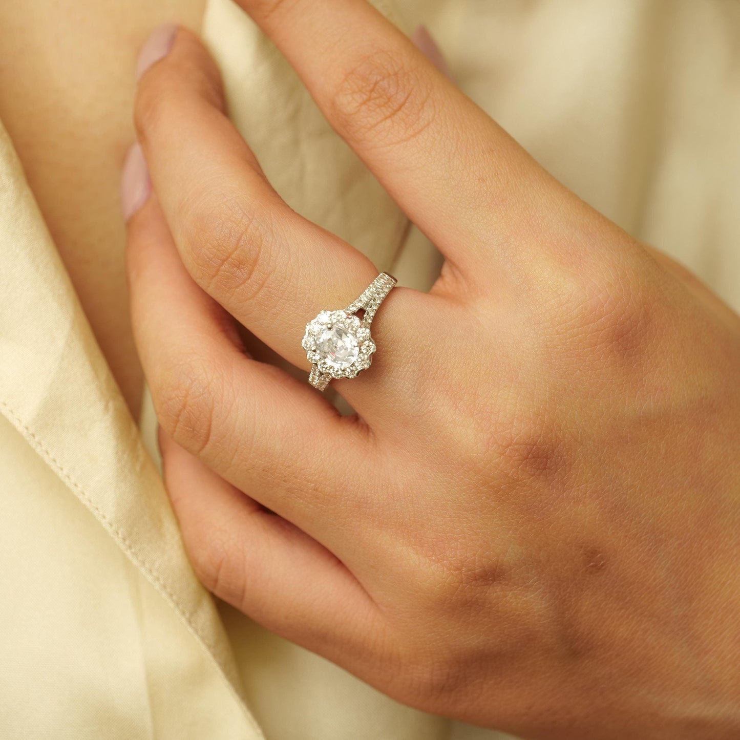 Oval Solitaire Diamond Ring