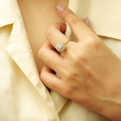 Floral Solitaire Engagement Ring