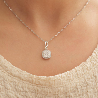 Halo Cushion Diamond Necklace