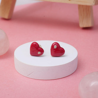Kids Heart Diamond Stud Earrings