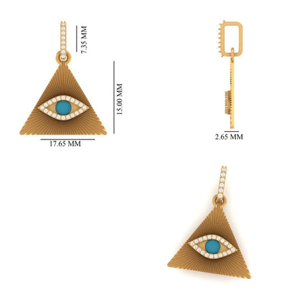 Triangle Evil Eye Natural Diamond Pendant