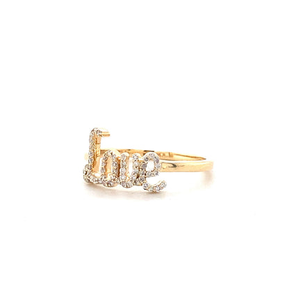 Love Script Diamond Ring