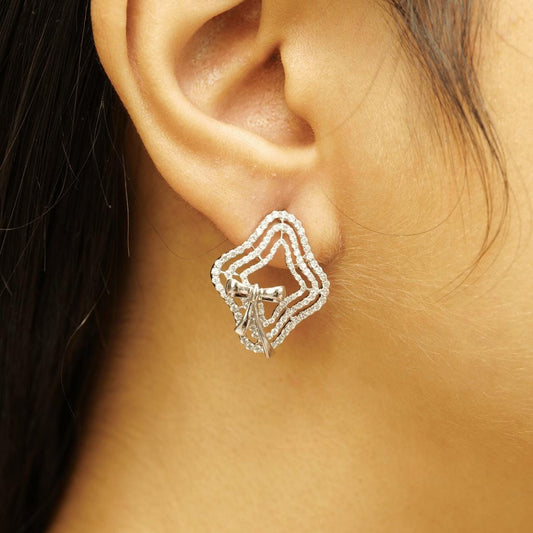 Bow Diamond Stud Earrings